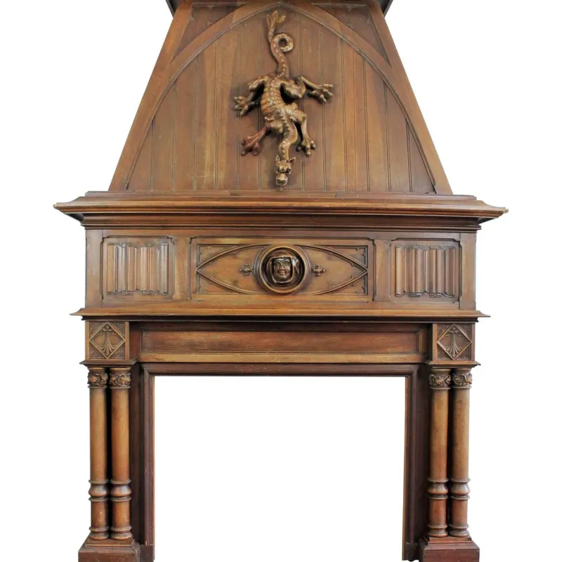 Pamono Late 19th Century Gothic Revival Fireplace> Fireplaces And Mantels