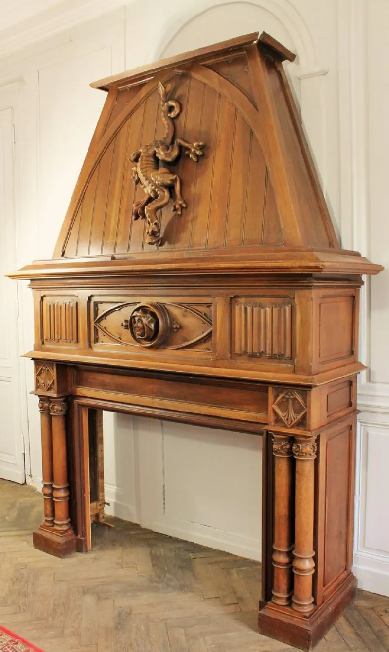 Pamono Late 19th Century Gothic Revival Fireplace> Fireplaces And Mantels