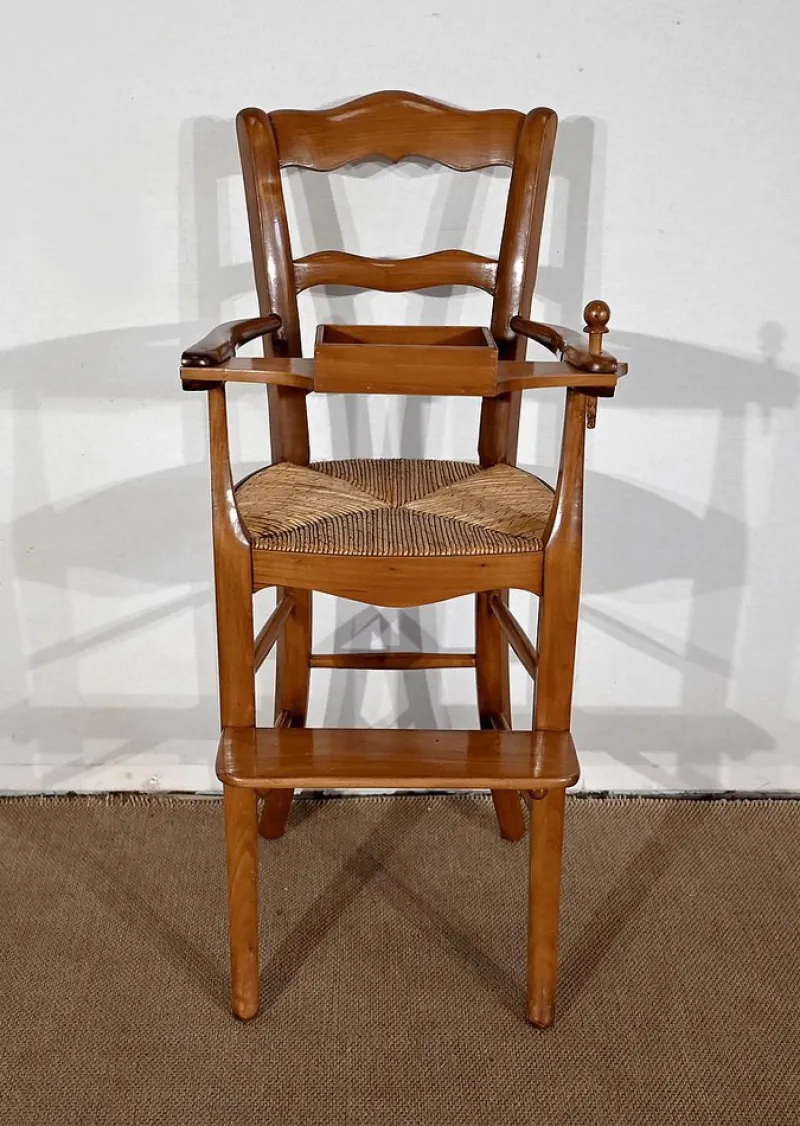 Outlet Pamono Late 19th Century High Chair in Solid Cherrywood