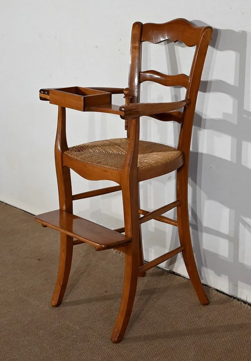 Outlet Pamono Late 19th Century High Chair in Solid Cherrywood