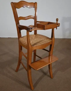 Outlet Pamono Late 19th Century High Chair in Solid Cherrywood