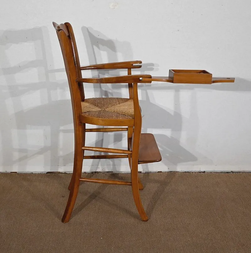 Outlet Pamono Late 19th Century High Chair in Solid Cherrywood