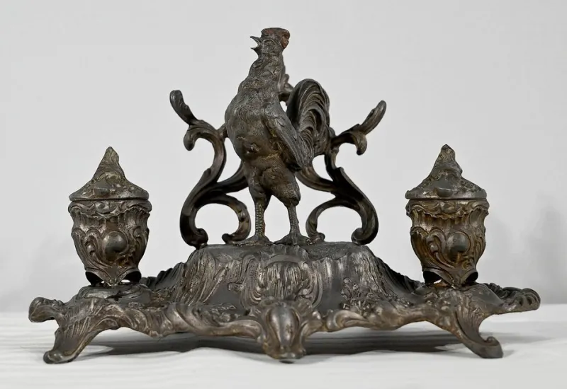 New Pamono Late 19th Century Pewter Inkwell from A.Bossu, 1890s