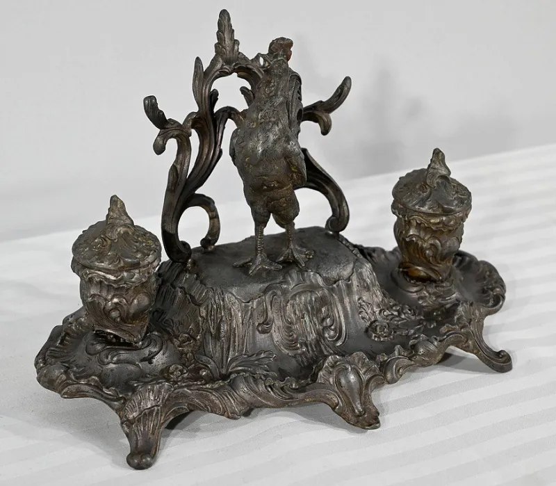 New Pamono Late 19th Century Pewter Inkwell from A.Bossu, 1890s