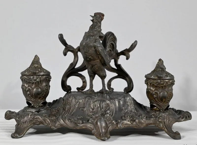 New Pamono Late 19th Century Pewter Inkwell from A.Bossu, 1890s