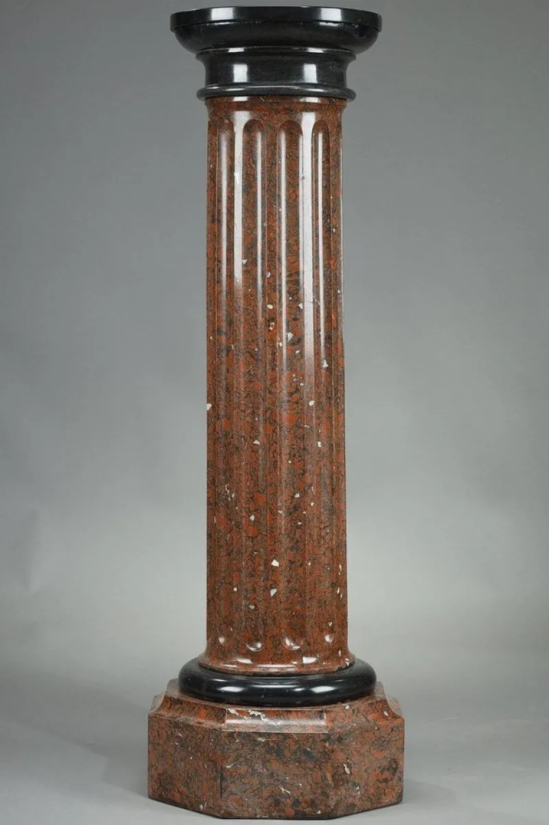 Online Pamono Late 19th Century Scagliola Cherry Red Column, 1890s
