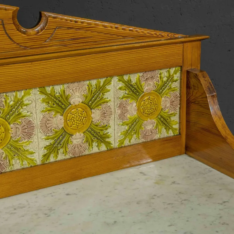 Discount Pamono Late Victorian Pine Washstand with Marble Top