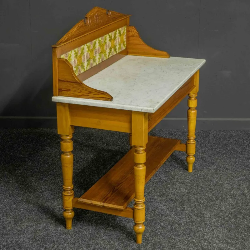 Discount Pamono Late Victorian Pine Washstand with Marble Top