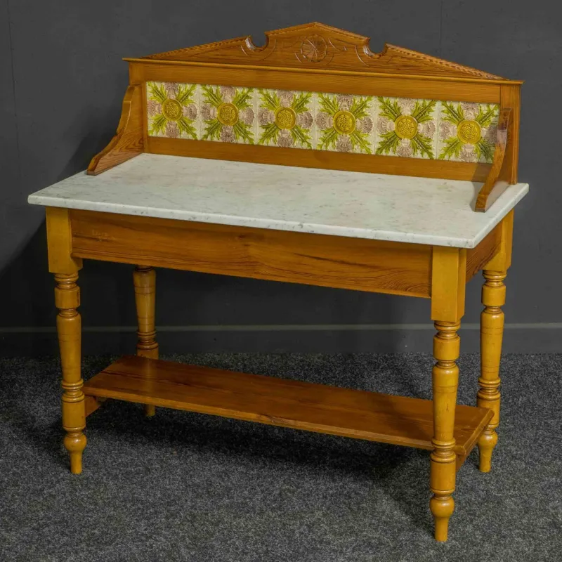 Discount Pamono Late Victorian Pine Washstand with Marble Top
