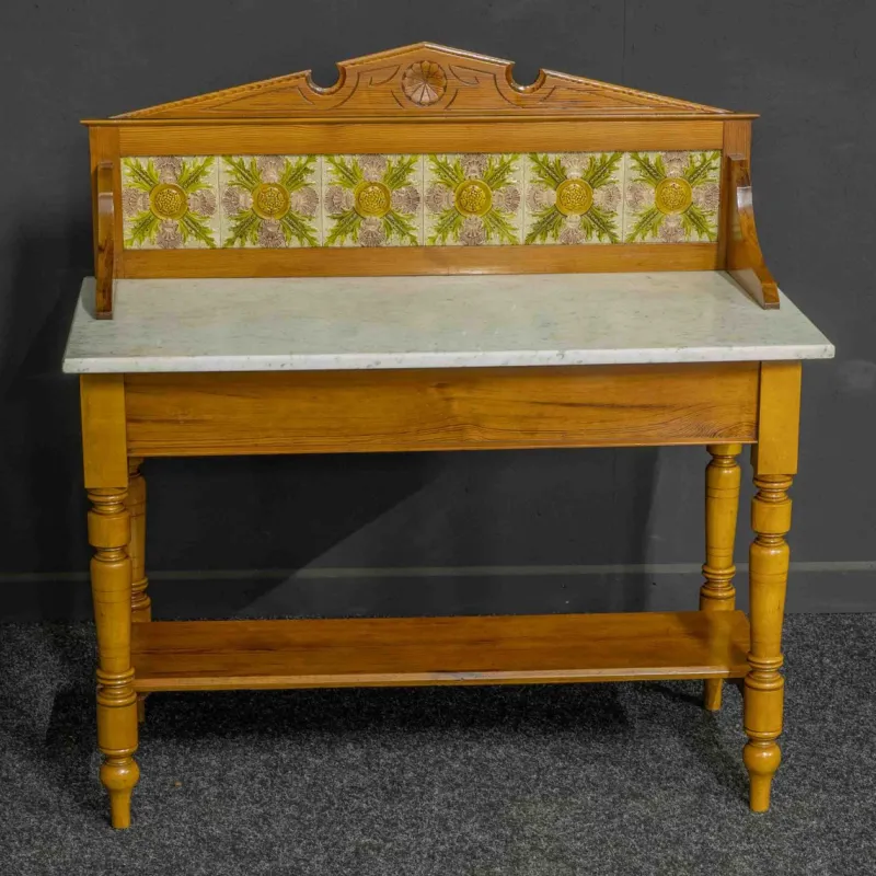 Discount Pamono Late Victorian Pine Washstand with Marble Top