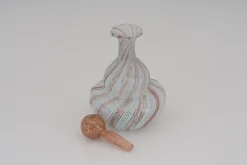Outlet Pamono Latticino Murano Glass Perfume Bottle, Venice, Italy