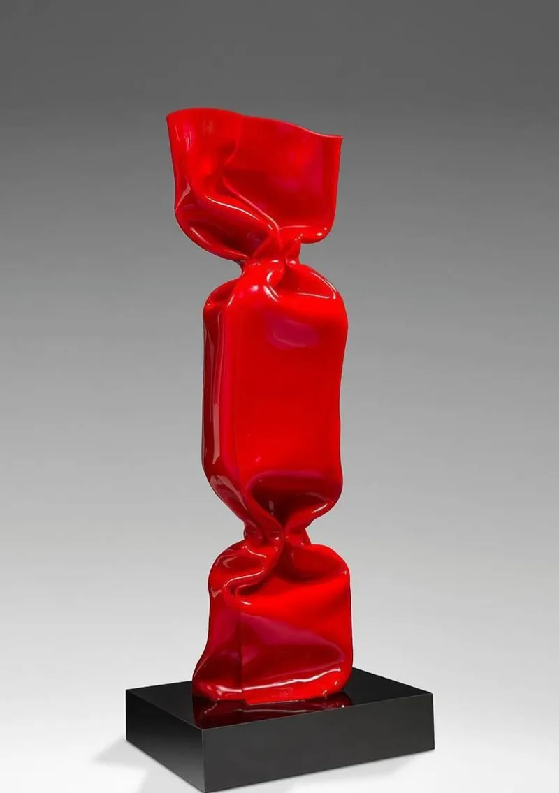 Pamono Laurence Jenkell, Wrapping Bonbon Red, Sculpture Model A, Acrylic Glass> Sculpture