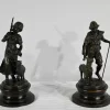 Pamono Laurini after L & F. Moreau, Le Berger et la Bergère, Early 1900s, Bronzes, Set of 2> Art Nouveau