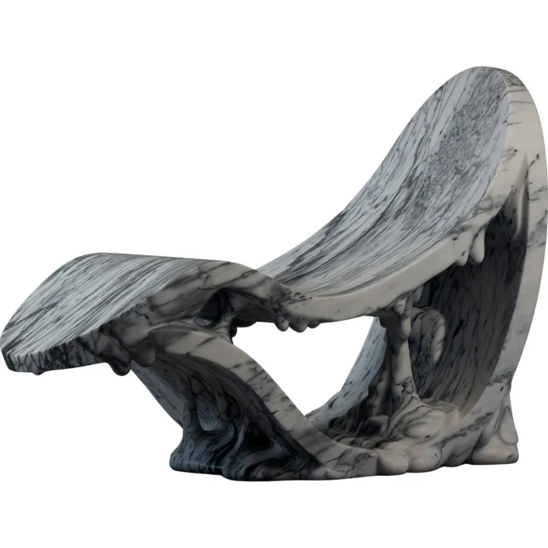 Pamono Lay Down Chaise Lounge in Pele De Tigre Marble by Manta