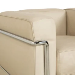 Hot Pamono LC 2 2-Seater Sofa and Lounge Chairs in Cream Leather by Le Corbusier for Cassina, Set of 3