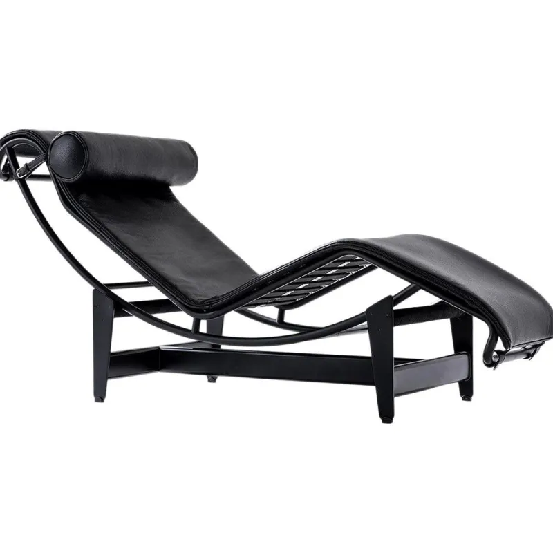 Outlet Pamono LC4 Black Chaise Lounge by Le Corbusier for Cassina