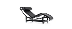 Outlet Pamono LC4 Black Chaise Lounge by Le Corbusier for Cassina