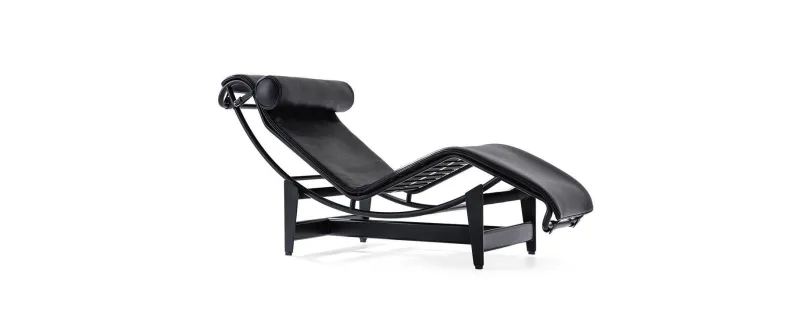 Outlet Pamono LC4 Black Chaise Lounge by Le Corbusier for Cassina