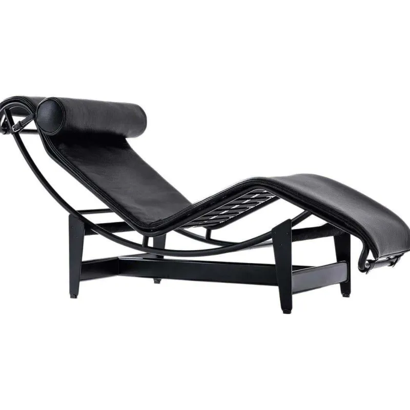 Outlet Pamono LC4 Black Chaise Lounge by Le Corbusier for Cassina