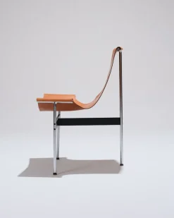 Pamono 3LC Chairs in Leather and Metal by Douglas Kelly, Ross Littell and William Katavolos for Laverne International, 1960s, Set of 2> Side Chairs & Dining Chairs