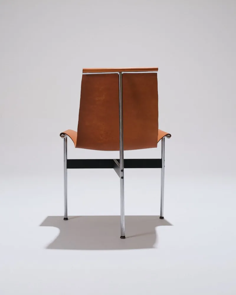 Pamono 3LC Chairs in Leather and Metal by Douglas Kelly, Ross Littell and William Katavolos for Laverne International, 1960s, Set of 2> Side Chairs & Dining Chairs
