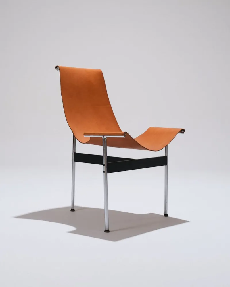 Pamono 3LC Chairs in Leather and Metal by Douglas Kelly, Ross Littell and William Katavolos for Laverne International, 1960s, Set of 2> Side Chairs & Dining Chairs