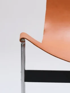 Pamono 3LC Chairs in Leather and Metal by Douglas Kelly, Ross Littell and William Katavolos for Laverne International, 1960s, Set of 2><noscript><img width=