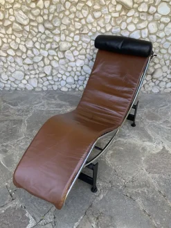 Pamono LC4 Chaise Lounge in Brown Leather by Le Corbusier for Cassina, 1980s> Daybeds & Chaises Lounges
