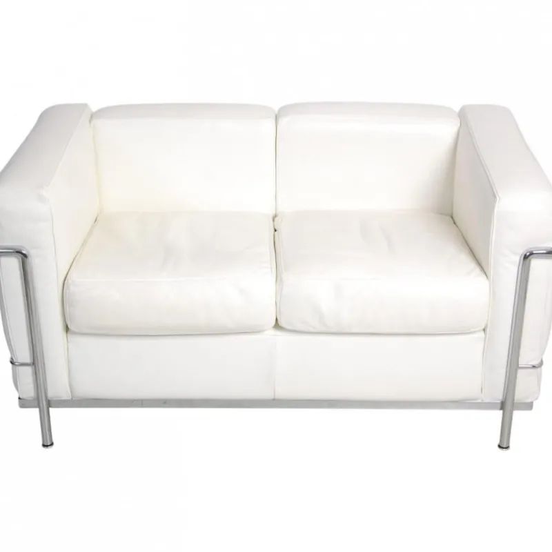 Pamono LC2 2-Seater Sofa in White Leather by Le Corbusier> Couches & Sofas