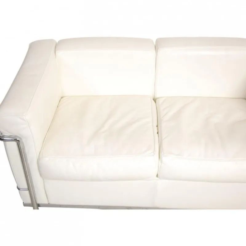 Pamono LC2 2-Seater Sofa in White Leather by Le Corbusier> Couches & Sofas