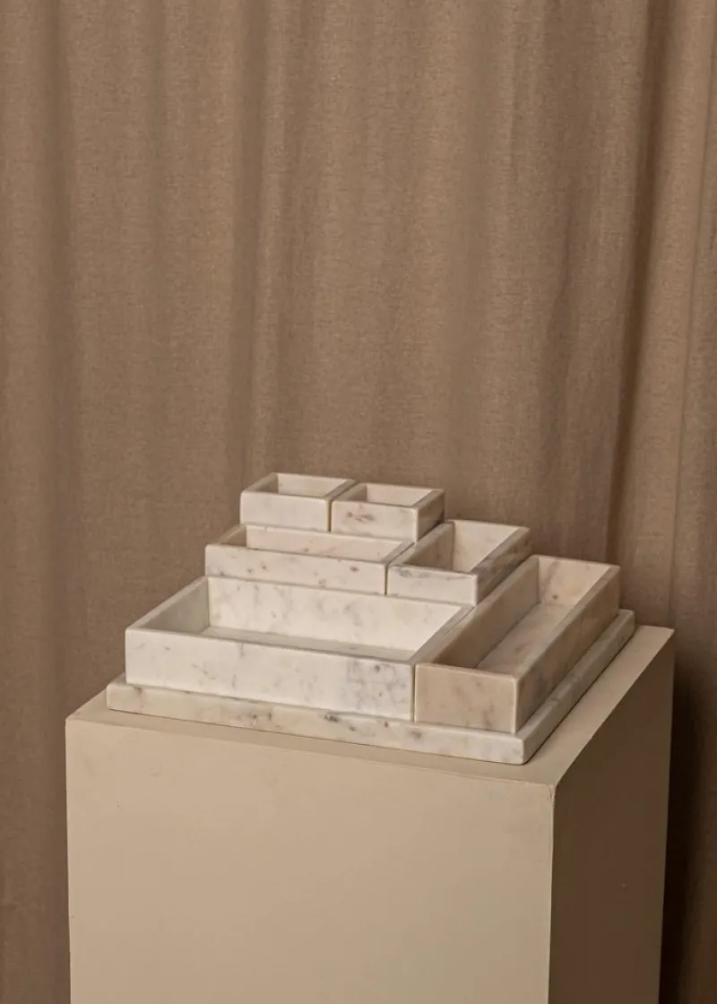 Pamono Le Carré White Marble Organizer by Simone & Marcel> Decorative Objects