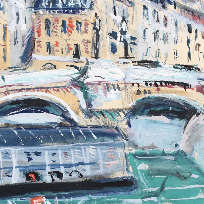 Pamono Le Pont Neuf Paris by Lucien Genin, 1930s> Art Deco