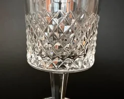 Outlet Pamono Lead Crystal Wine Glasses with Diamond Pattern from Barthmann, West Germany, 1970s, Set of 6