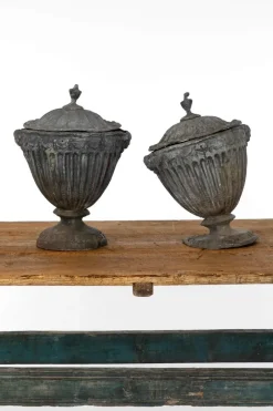 Hot Pamono Lead Garden Urns, 1920s, Set of 2