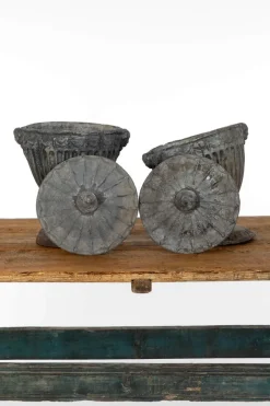 Hot Pamono Lead Garden Urns, 1920s, Set of 2