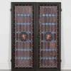 New Pamono Leaded Windows with Colored Panes in Frame of Dark Wood, Denmark, 1930s, Set of 2