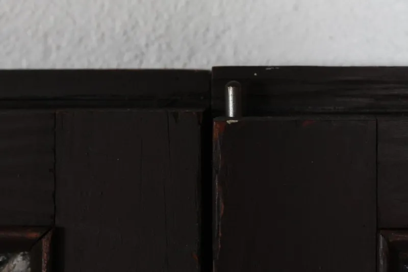 New Pamono Leaded Windows with Colored Panes in Frame of Dark Wood, Denmark, 1930s, Set of 2