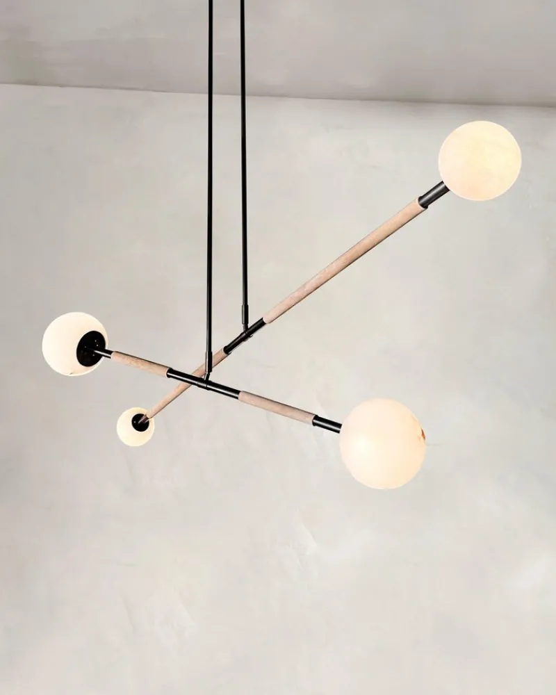 Pamono Leather and Alabaster Mobile Chandelier by Contain> Ceiling Lights