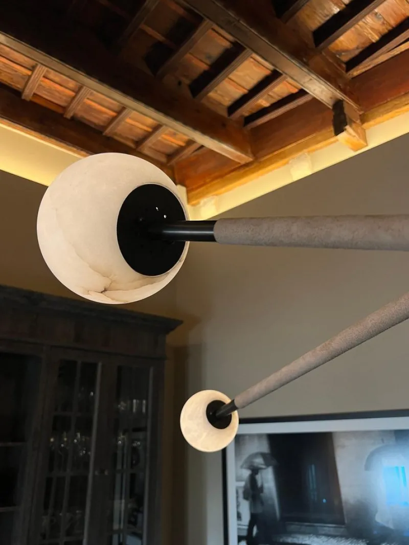 Pamono Leather and Alabaster Mobile Chandelier by Contain> Ceiling Lights