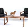 Pamono Leather Armchairs with Teak Frames, 1960s, Set of 2> Lounge Chairs & Armchairs