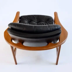 Pamono Leather Armchairs with Teak Frames, 1960s, Set of 2><noscript><img width=