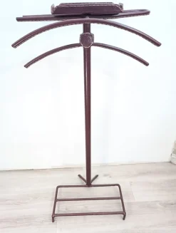 Pamono Leather Bedroom Valet attributed to Jacques Adnet, 1950s