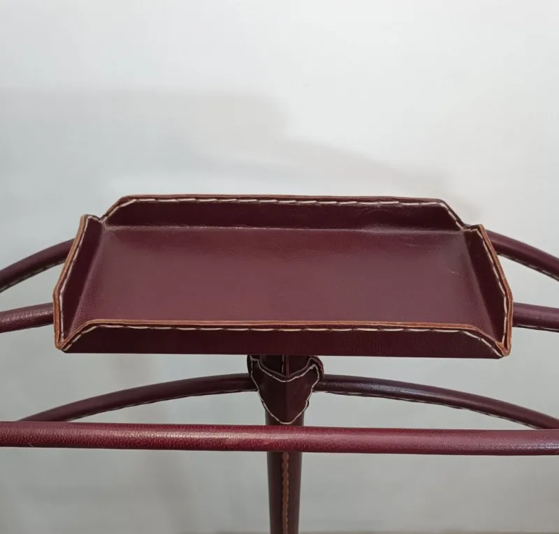 Pamono Leather Bedroom Valet attributed to Jacques Adnet, 1950s