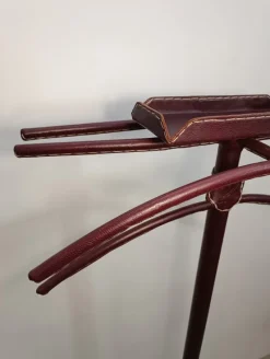 Pamono Leather Bedroom Valet attributed to Jacques Adnet, 1950s
