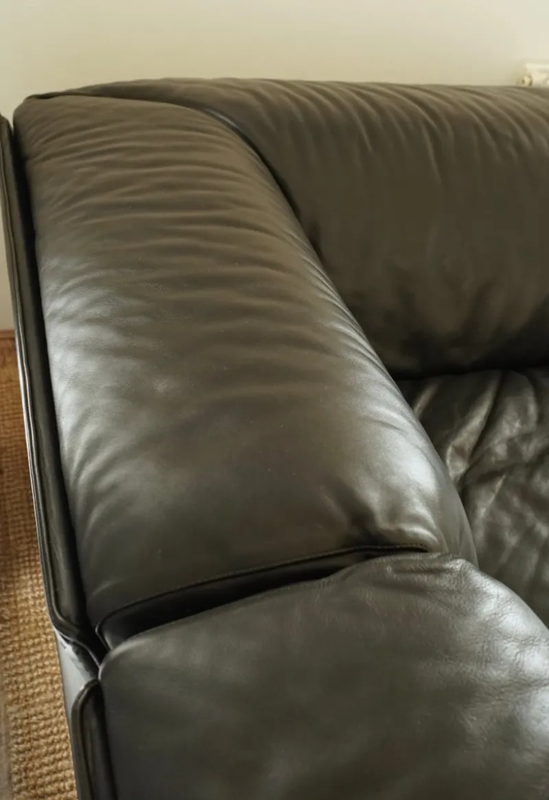 Pamono Leather Flandra Modular Sofa by Vico Magistretti for Cassina, Italy, 1970s, Set of 4> Couches & Sofas
