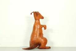 Pamono Leather Kangaroo Magazine Stand attributed to Dimitri Omersa, England, 1960s> Magazine Racks