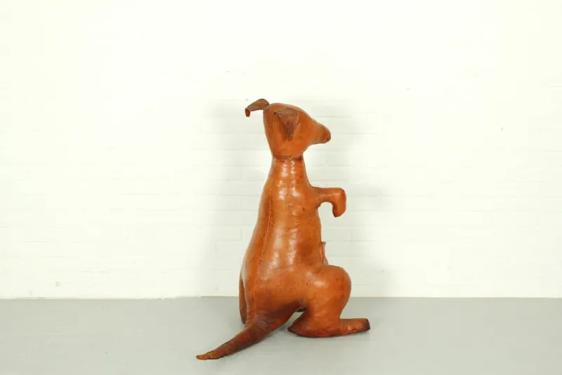 Pamono Leather Kangaroo Magazine Stand attributed to Dimitri Omersa, England, 1960s> Magazine Racks