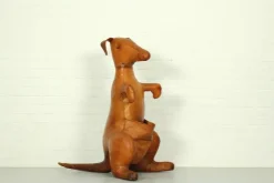 Pamono Leather Kangaroo Magazine Stand attributed to Dimitri Omersa, England, 1960s><noscript><img width=