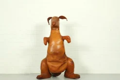 Pamono Leather Kangaroo Magazine Stand attributed to Dimitri Omersa, England, 1960s><noscript><img width=