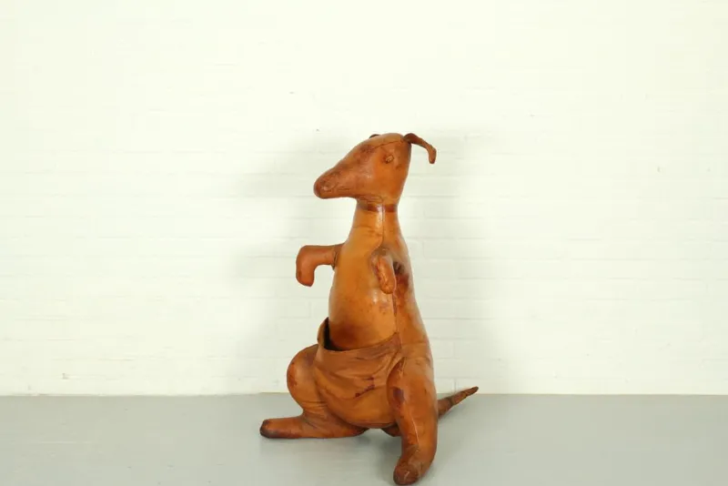 Pamono Leather Kangaroo Magazine Stand attributed to Dimitri Omersa, England, 1960s> Magazine Racks